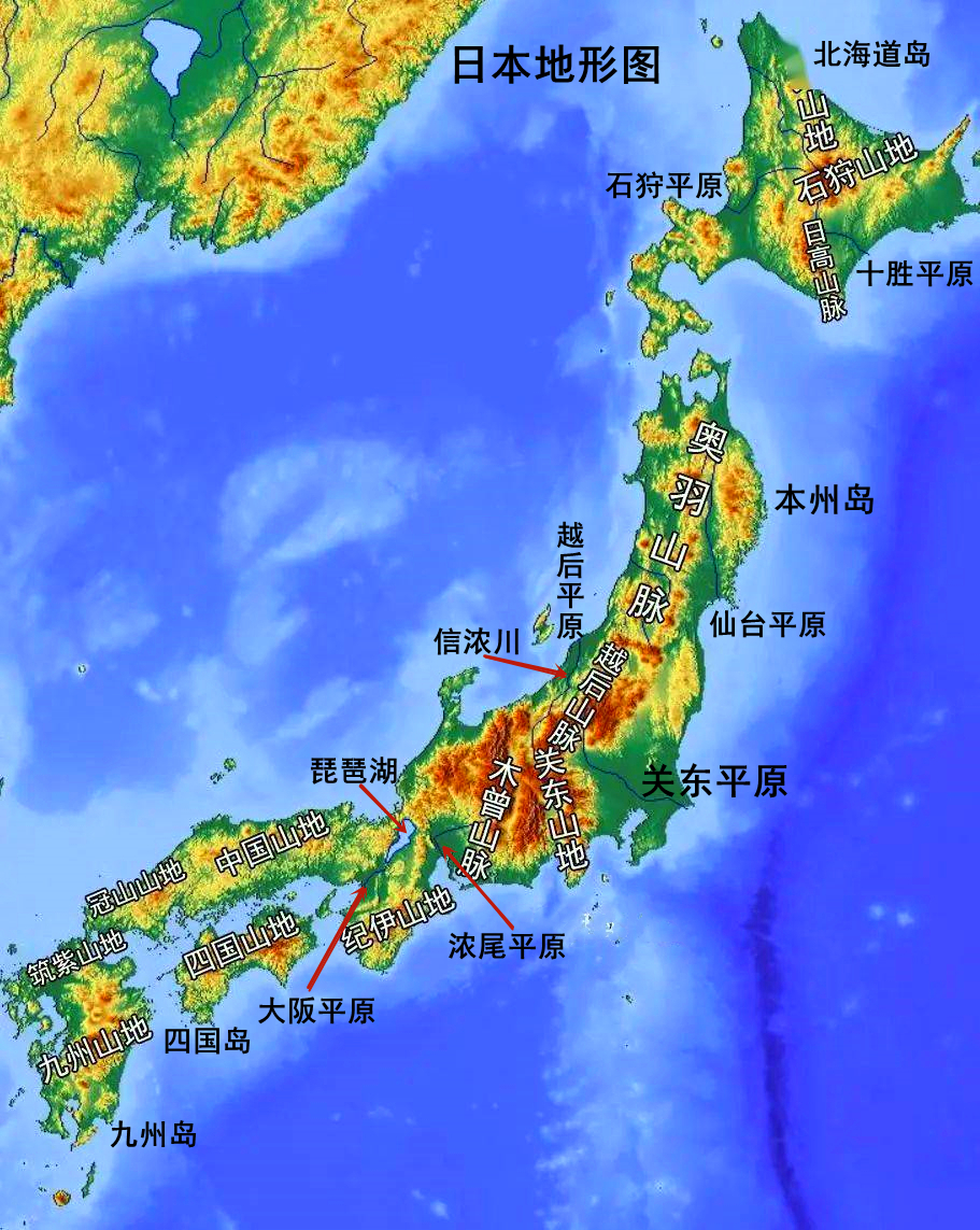 日本地形由于山地很多,在日本国土中,可居住地面积仅有12万平方公里