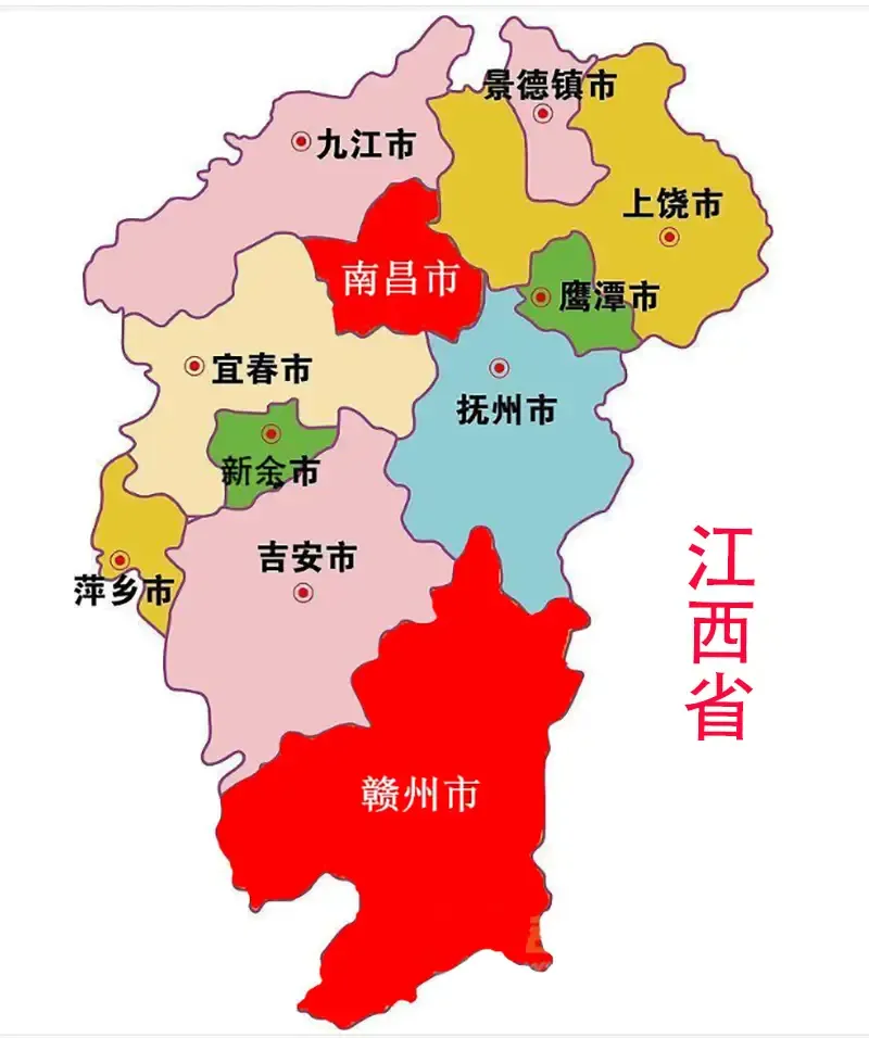 江西地图最新放大图片