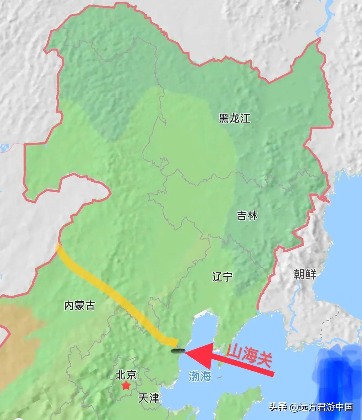 山海关地理位置地图图片