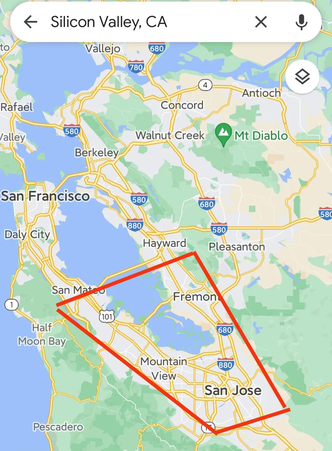 美国硅谷地图位置图片