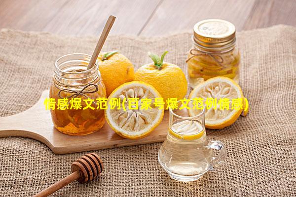 情感爆文范例(百家号爆文范例情感)