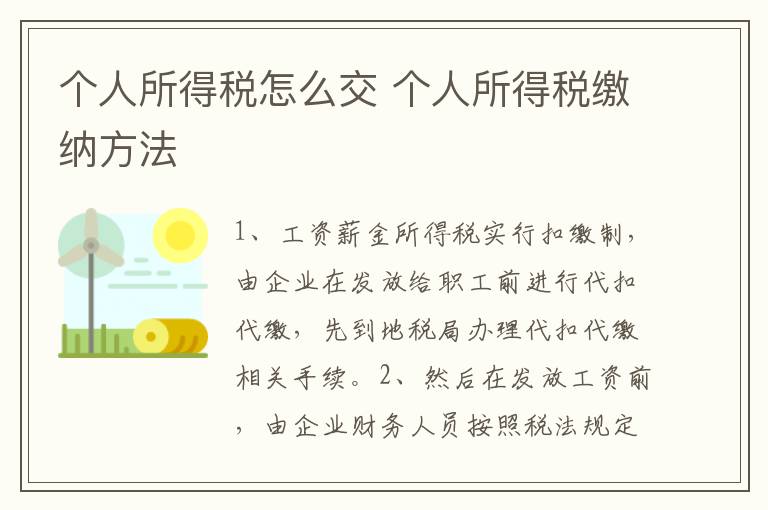 个人所得税怎么交 个人所得税缴纳方法