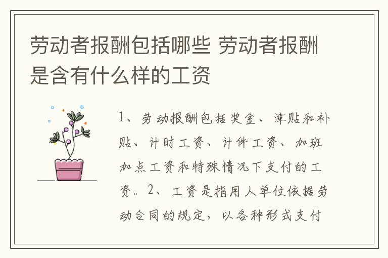 劳动者报酬包括哪些 劳动者报酬是含有什么样的工资