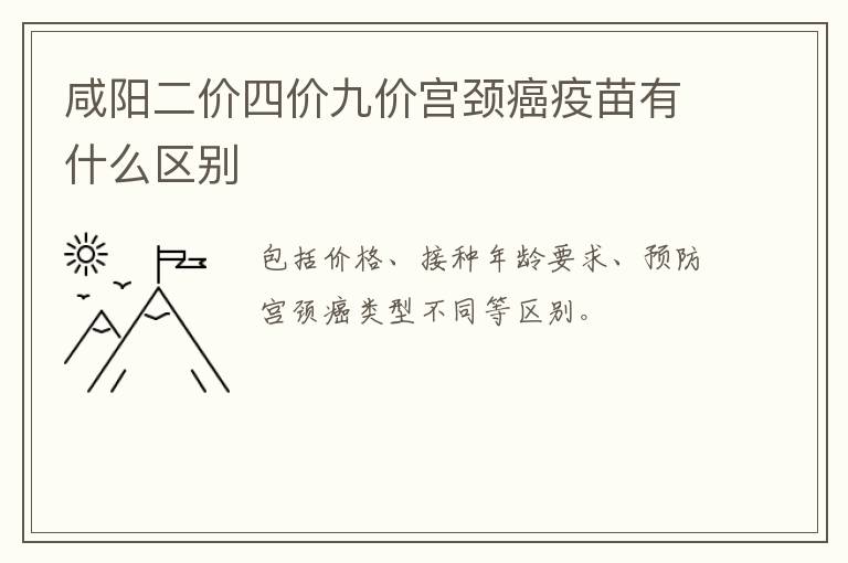 咸阳二价四价九价宫颈癌疫苗有什么区别