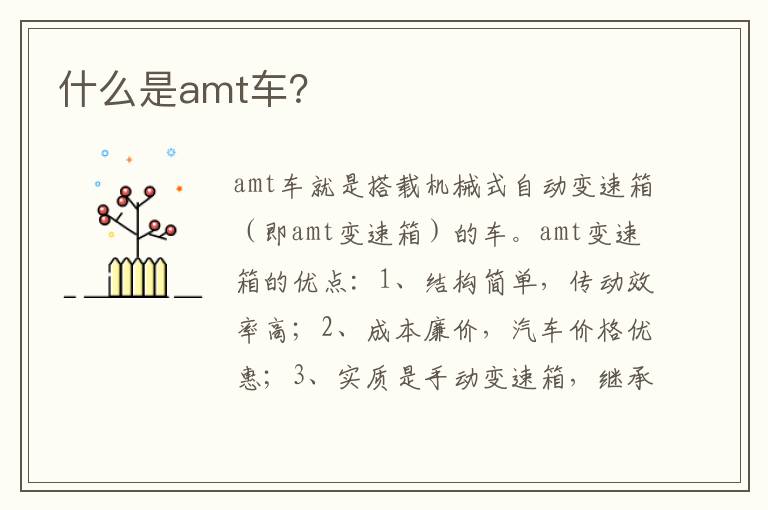 什么是amt车？