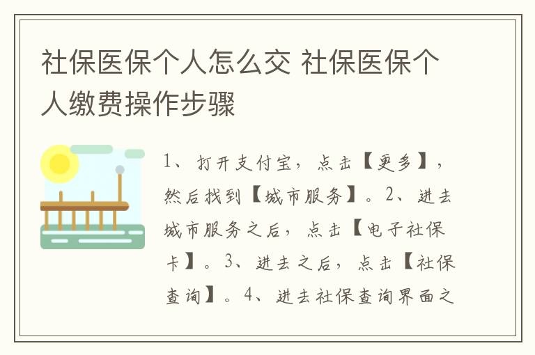 社保医保个人怎么交 社保医保个人缴费操作步骤