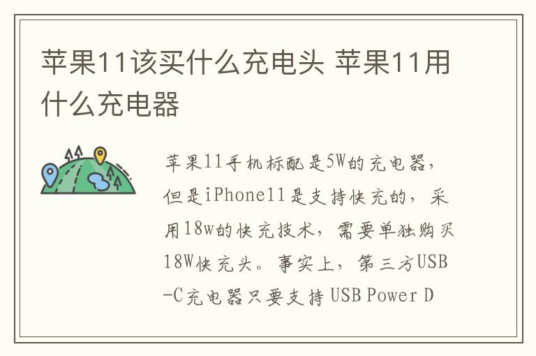 苹果11该买什么充电头 苹果11用什么充电器