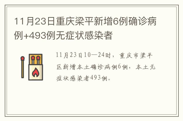 11月23日重庆梁平新增6例确诊病例+493例无症状感染者