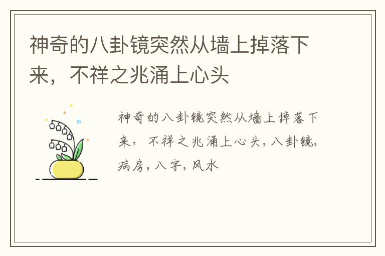 神奇的八卦镜突然从墙上掉落下来，不祥之兆涌上心头