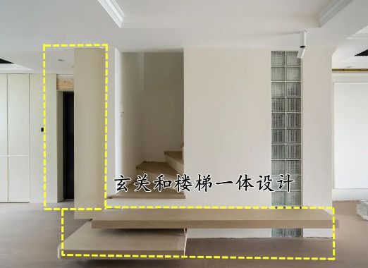 进门就是楼梯？那就跟他家学，和玄关柜一体式，方便不说还省空间