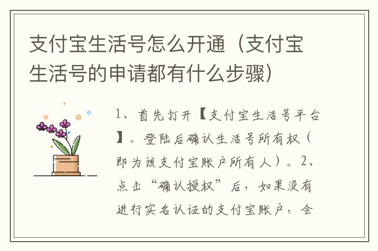 支付宝生活号怎么开通（支付宝生活号的申请都有什么步骤）