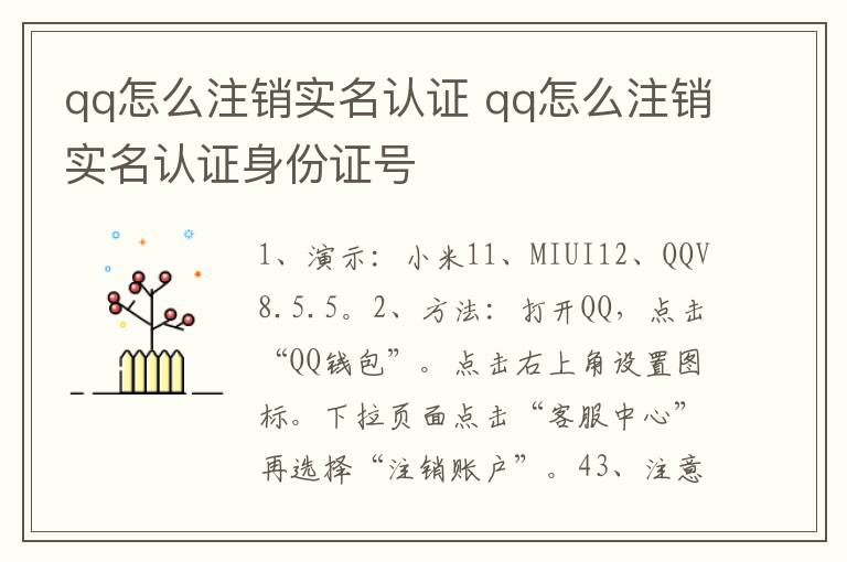 qq怎么注销实名认证 qq怎么注销实名认证身份证号