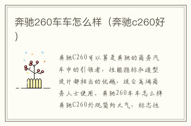 奔驰260车车怎么样（奔驰c260好）