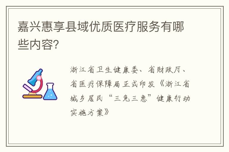 嘉兴惠享县域优质医疗服务有哪些内容？