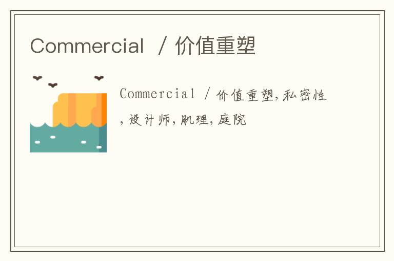 Commercial  / 价值重塑