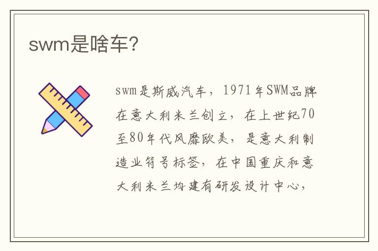 swm是啥车？