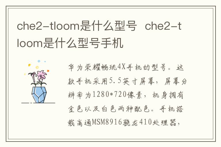 che2-tloom是什么型号  che2-tloom是什么型号手机