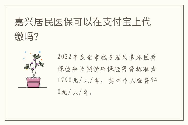 嘉兴居民医保可以在支付宝上代缴吗？