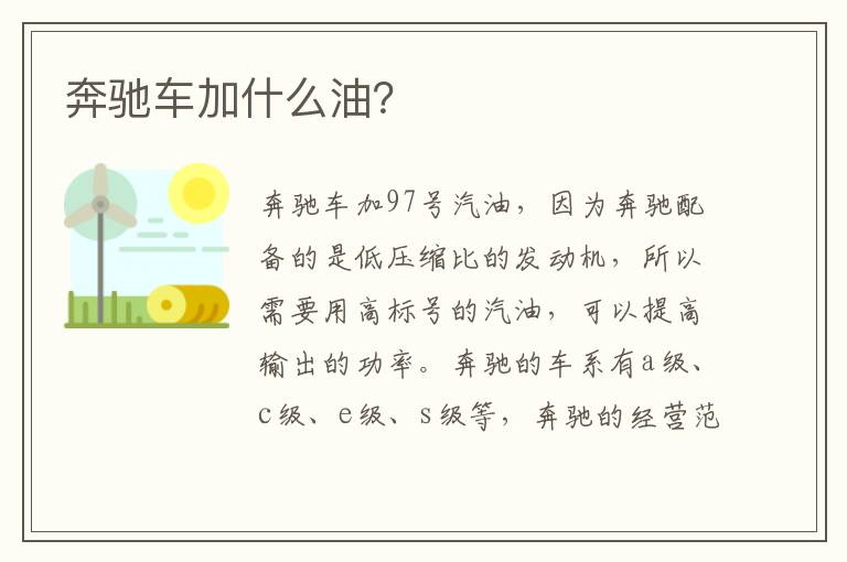 奔驰车加什么油？