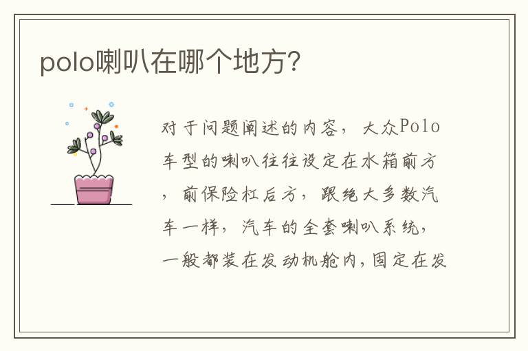 polo喇叭在哪个地方？