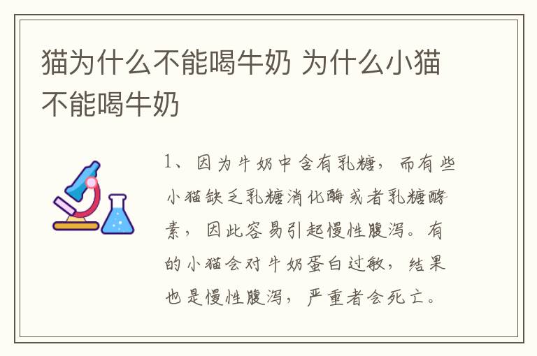 猫为什么不能喝牛奶 为什么小猫不能喝牛奶