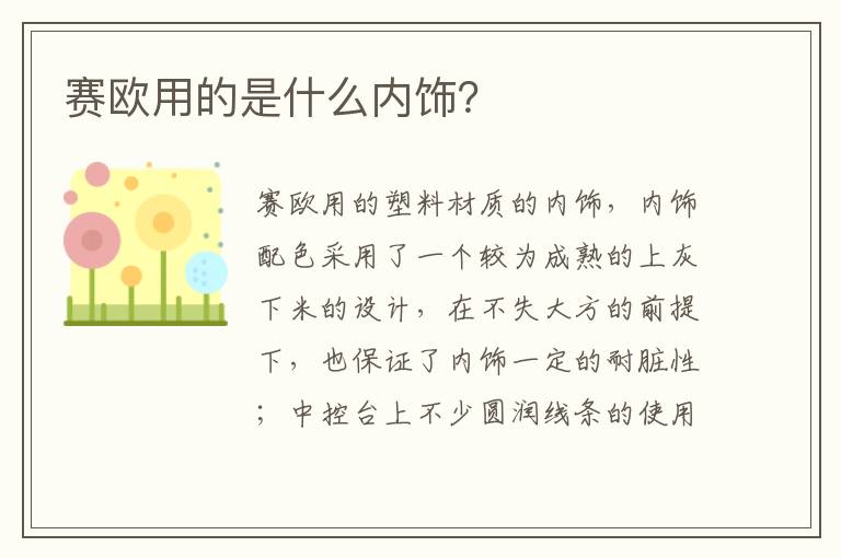 赛欧用的是什么内饰？